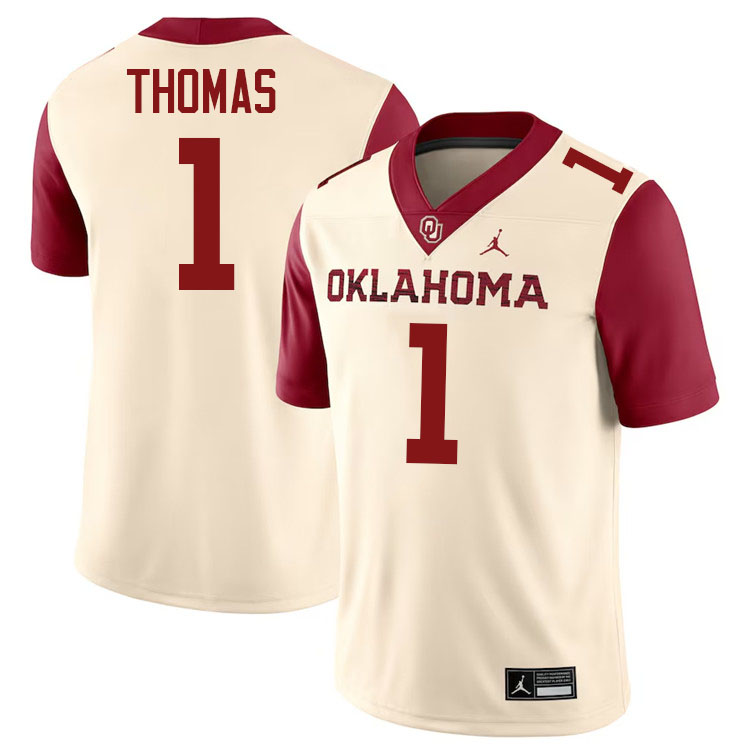 Elijah Thomas Oklahoma Sooners Jersey,Oklahoma Sooners Football Uniforms,Jersey-Cream